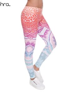 Legging Aztec Round Printing Slim High Waist Leggings Woman Pants