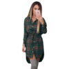 Women Blouses Long Sleeve Plaid Shirts Turn Down Collar Shirt Casual