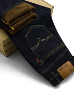 Activities Warm Jeans High Quality flocking warm soft men jeans