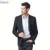 Blazer Mens Casual Jacket Solid Color Cotton Men Blazer Jacket