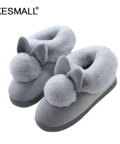 Lovely Rabbit ears Soft Home Slippers Cotton Warm Winter women slippers