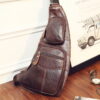 Men Genuine Leather Cowhide Vintage Sling Chest Back