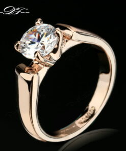 Double Fair 1.25 Carat Round Cut Cubic Zircon Engagement Rings