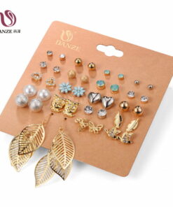 20 Pairs Pack Set Brincos Mixed Stud Earrings For Women