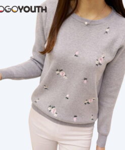 Sweater Women Embroidery Knitted Winter Women Jersey Jumper Pull Femme